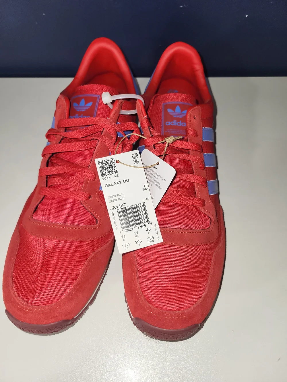 Adidas Galaxy OG Red Runner Sneakers Shoes Mens Size 11.5 JR1147